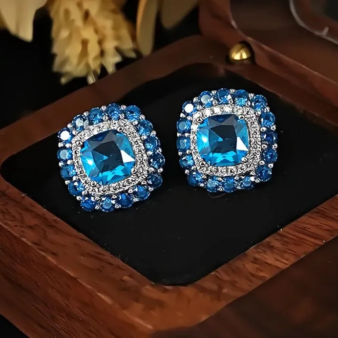 Elegant Women’s Geometric Cubic Zirconia Stud Earrings Wedding Gift