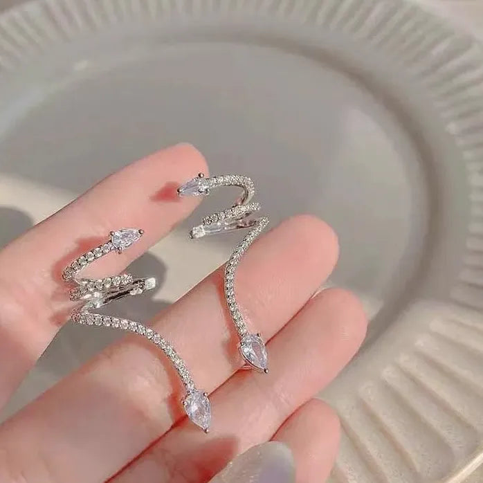 Vintage Wrapped Snake Crystal Drop Earrings for Women Animal Jewelry Gifts