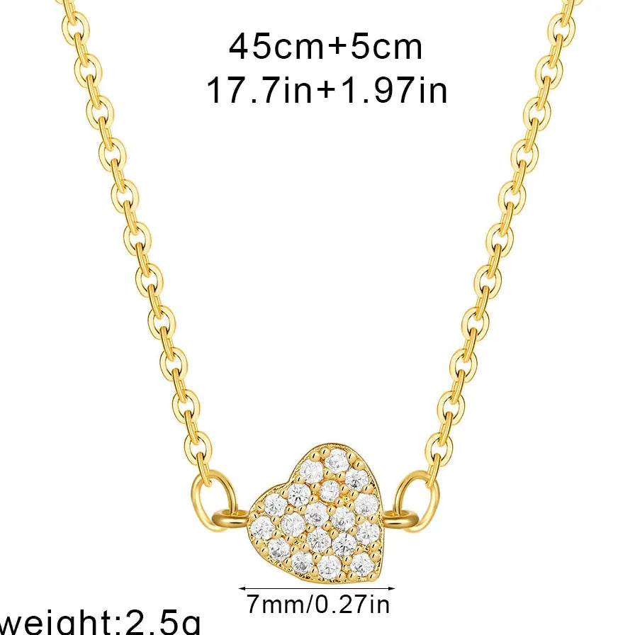 18K Gold Plated Geometric Palm Love Heart Cross Pendant Necklace CZ Charm