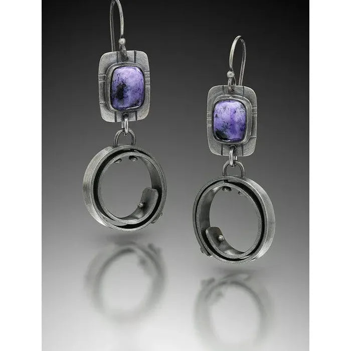 Vintage Bohemian Tibetan Silver Geometric Drop Earrings Zinc Alloy Jewelry Women