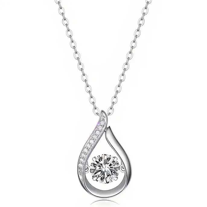 Copper Alloy Geometric Pendant Necklace with Cubic Zirconia Wedding Jewelry