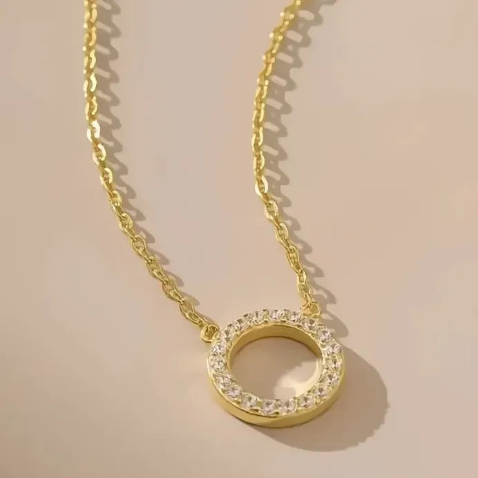 Geometric Cubic Zirconia Pendant Necklace for Wedding & Engagement