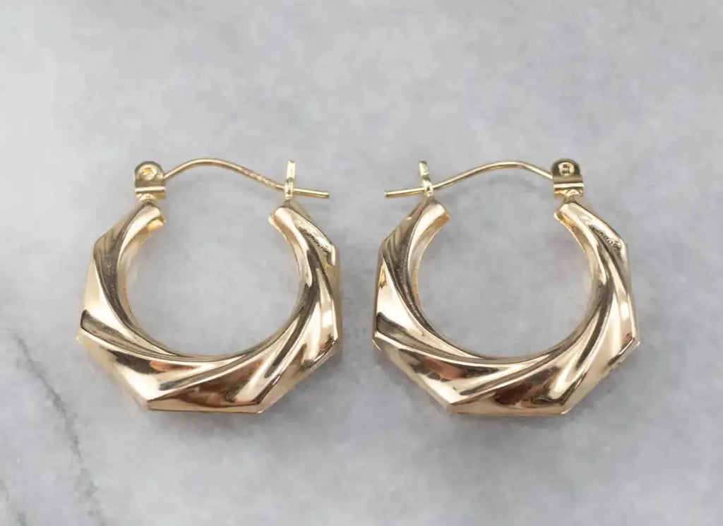 Glossy Metal Large Circle Geometric Drop Earrings for Women Retro Jewelry