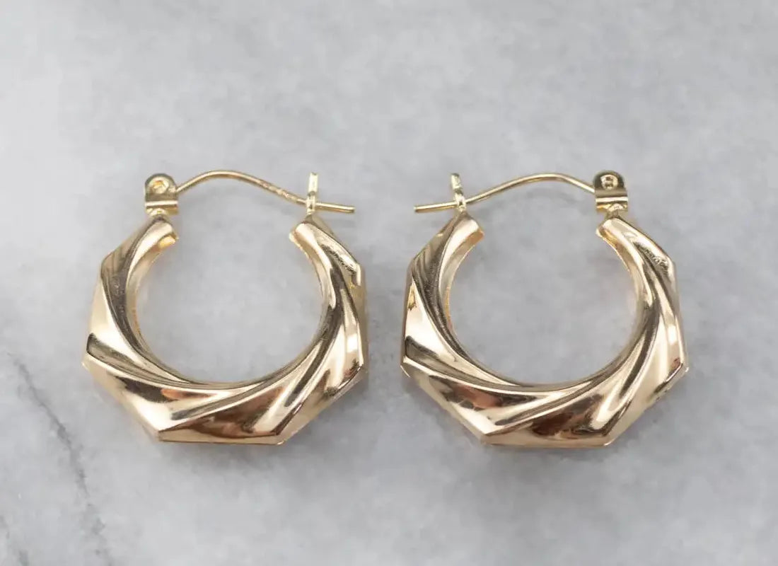 Glossy Metal Large Circle Geometric Drop Earrings for Women Retro Jewelry