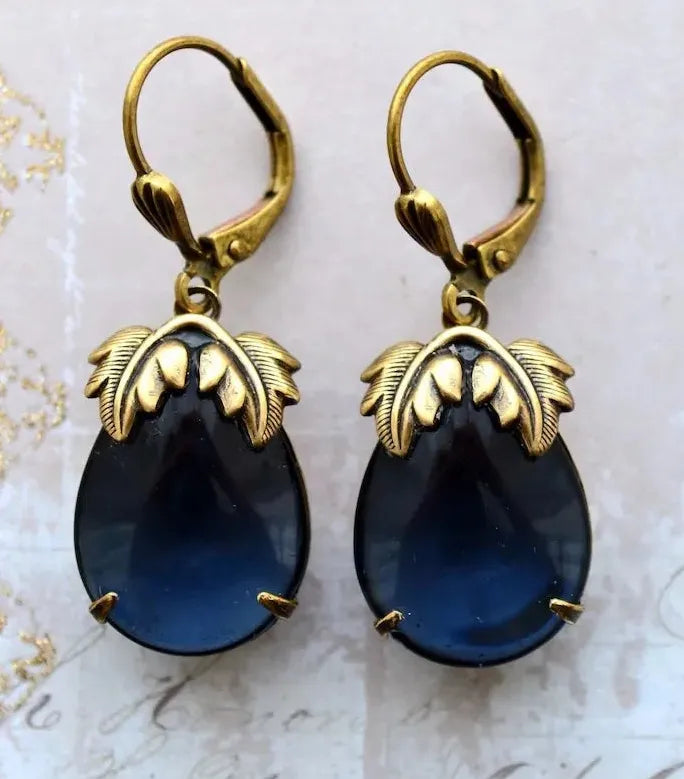 Geometric Double Color Round Stone Dangle Earrings for Women Party Jewelry