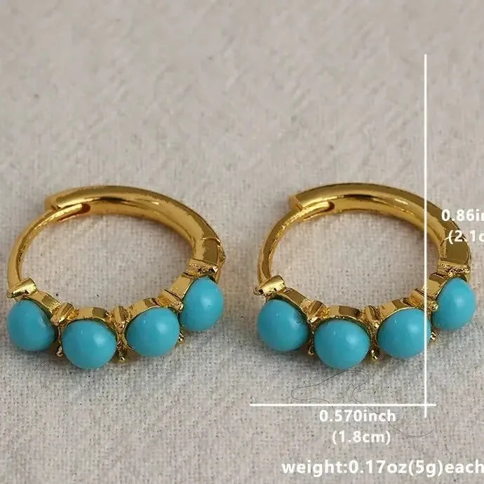 Simple Exquisite Gold Hoop Earrings Zinc Alloy Jewelry for Women