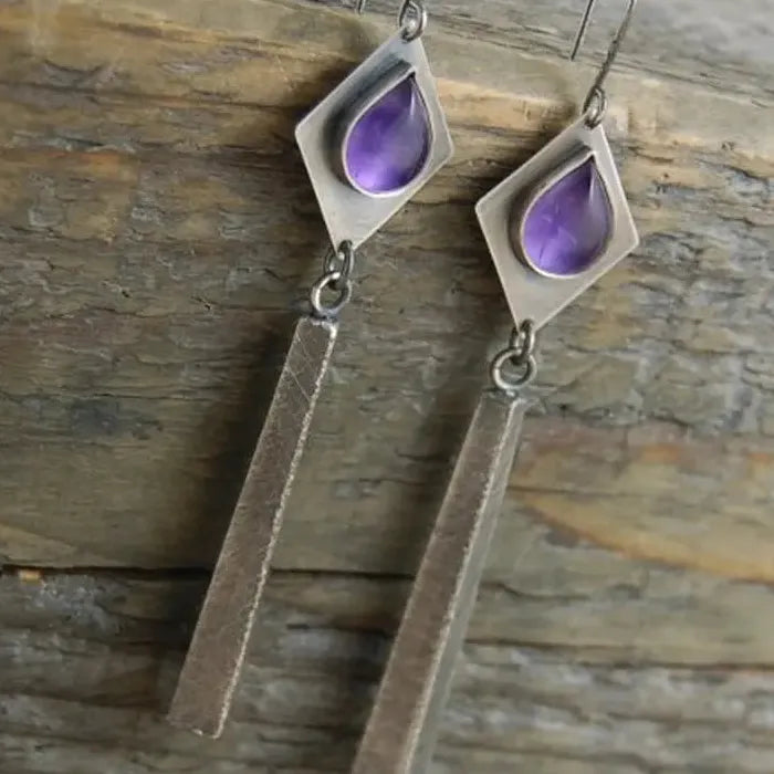 Vintage Indian Tribe Zinc Alloy Drop Earrings for Women Long Dangle Jewelry