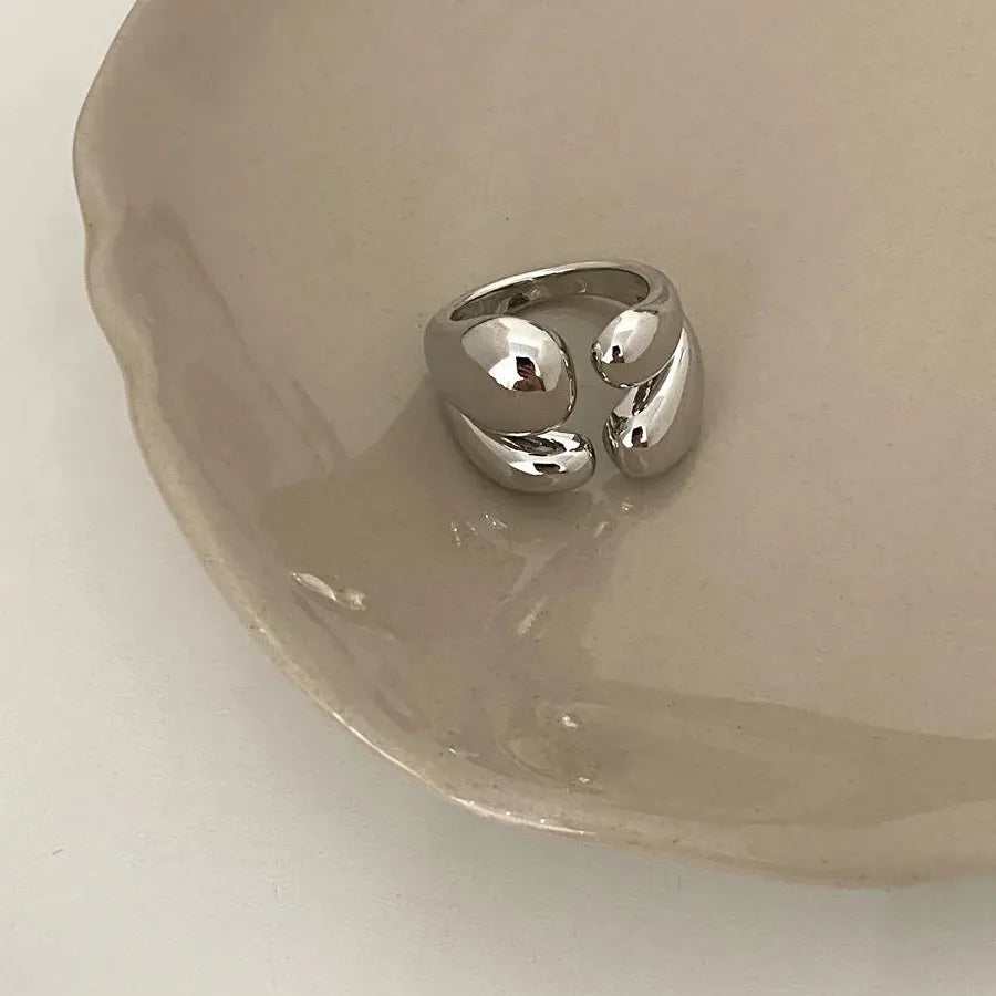 Thick Dome Geometric Ring Gold Silver Plated for Men Women Fashion Jewelry