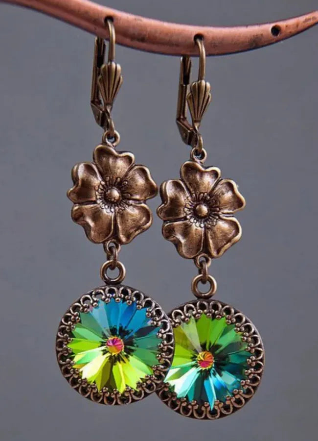 Vintage Star Moon Drop Earrings for Women Zinc Alloy Victorian Style Jewelry