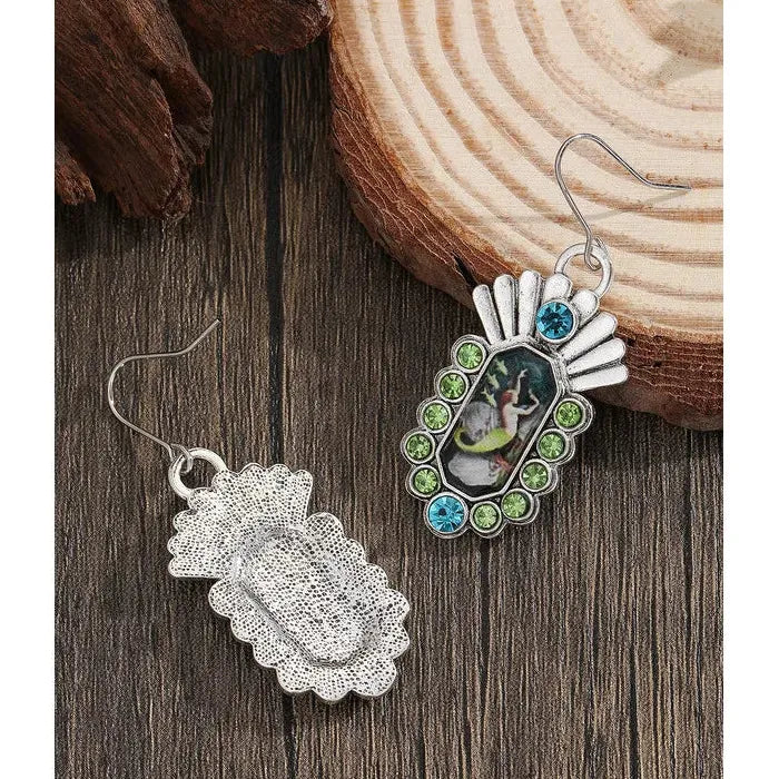 Vintage Bohemian Irregular Drop Earrings Zinc Alloy Ethnic Silver Statement Gift
