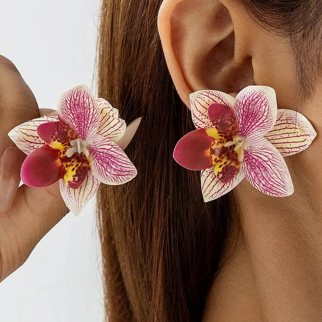 Bohemian Vintage Plant Motif Cotton Stud Earrings for Women Girls Fashion Jewelry