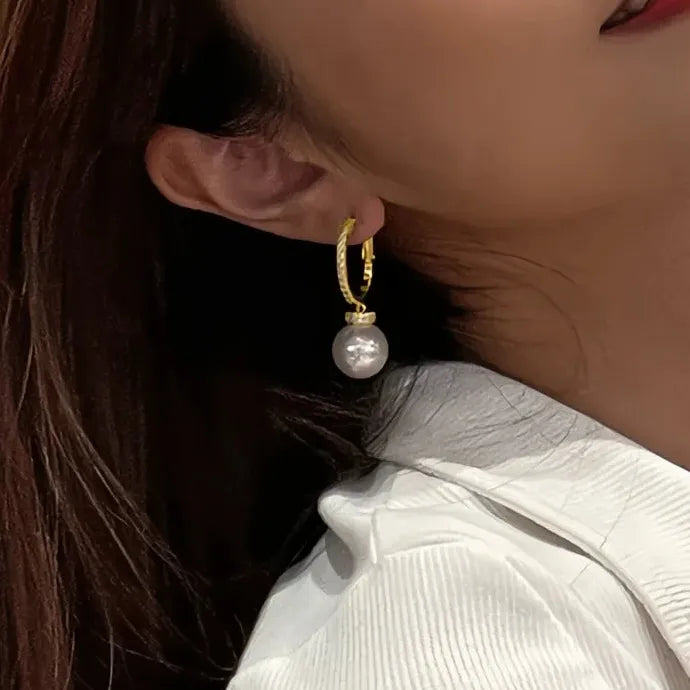 Luxury Women Gold Color Drop Earrings Imitation Pearl Wedding Gift Jewelry