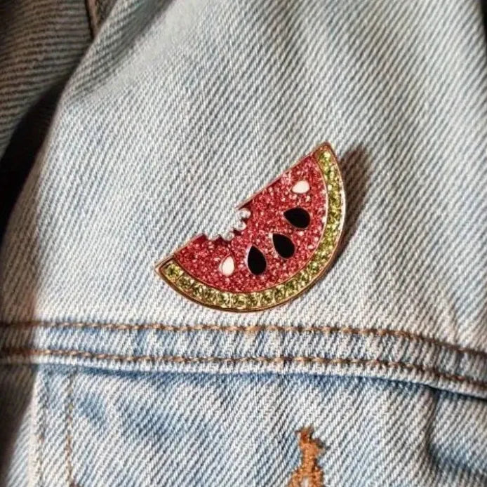 Watermelon Apple Durian Mulberry Fruit Brooch Pin for Women Men