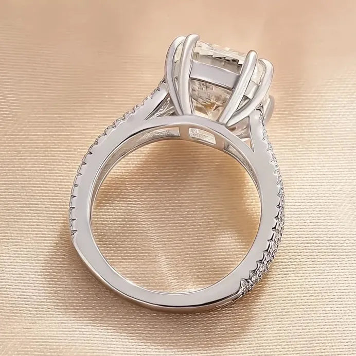 Elegant Big Crystal Cubic Zirconia Geometric Wedding Engagement Ring for Women