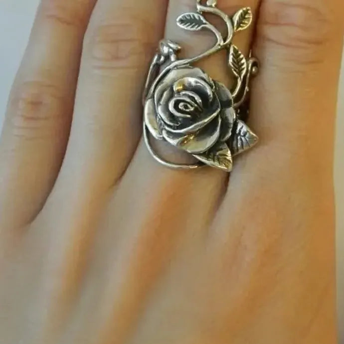 Japanese Korean Personalized Retro Rose Ring Zinc Alloy Fashion Jewelry