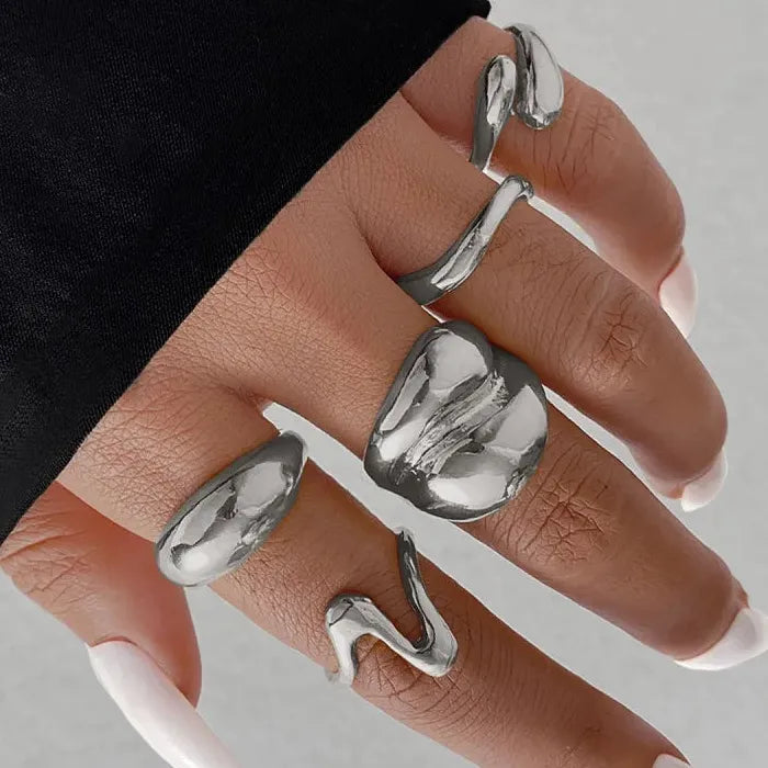 6Pcs Vintage Gold Starfish Pearl Knuckle Rings Set for Women Jewelry
