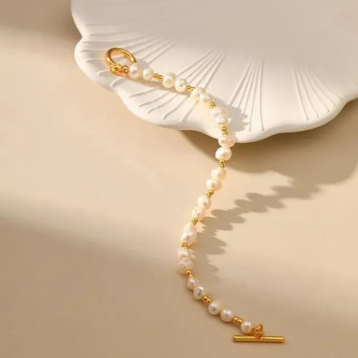 Bohemian Freshwater Pearl Bracelet for Women Girls Copper Bangle Charm