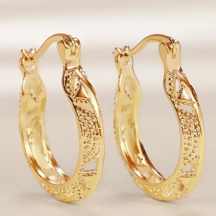 Geometric Hollow Out U Shape Hoop Earrings for Women Fashion Jewelry