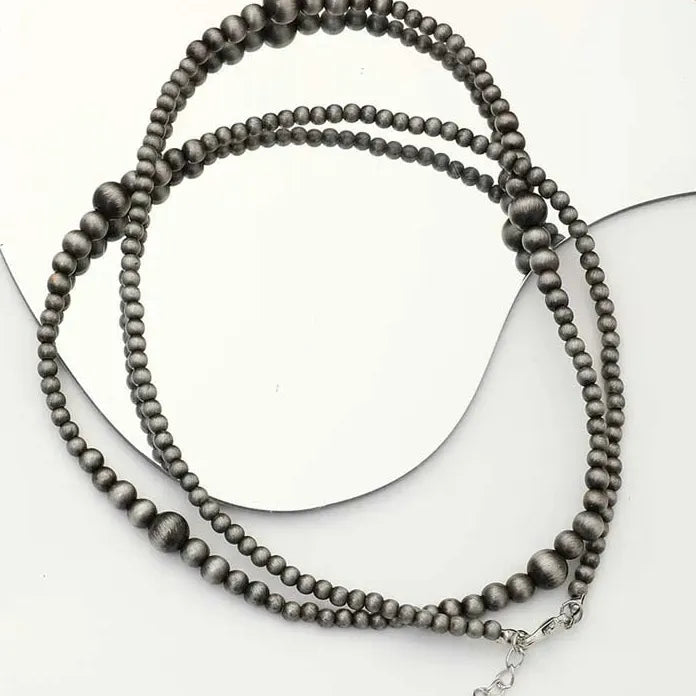 Vintage Gray Imitation Pearl Choker Necklace for Women Elegant Handmade Jewelry