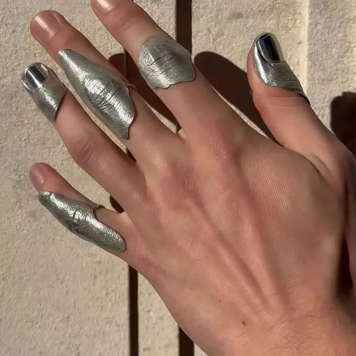 2026 Artistic Irregular Copper Knuckle Ring Set Full Finger Unisex Hip Hop Jewelry