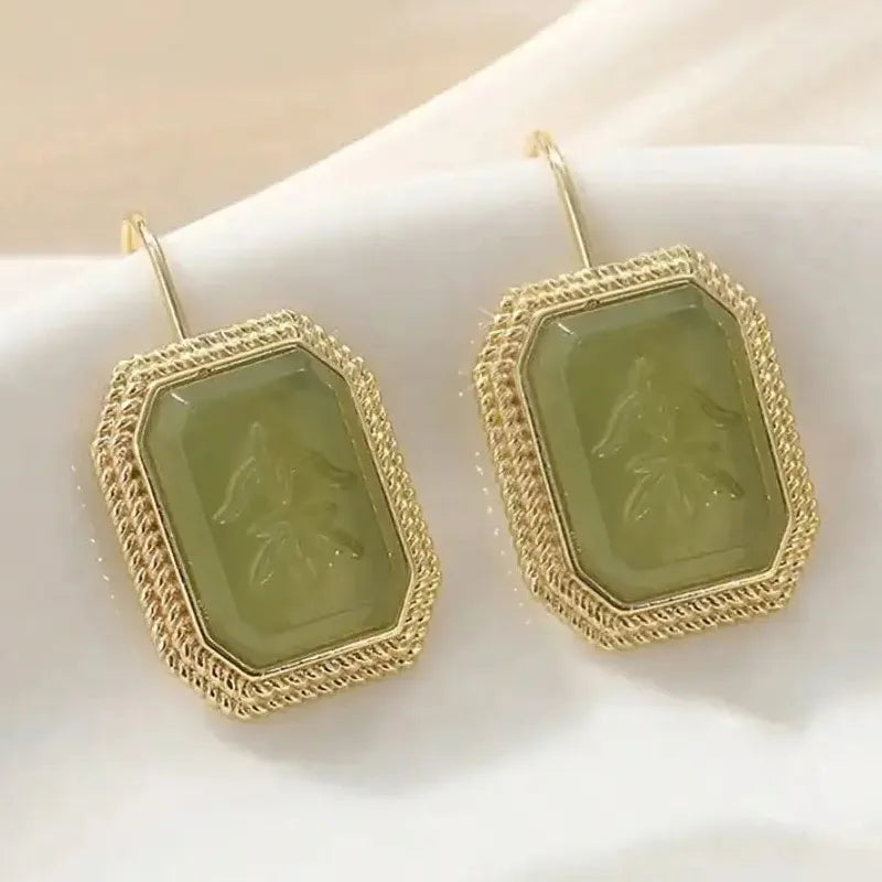 Elegant Retro Copper Geometric Pendant Earrings for Ladies Wedding Jewelry Gifts