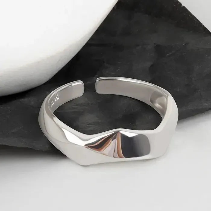 Adjustable Silver Geometric Rings for Women Fashion Jewelry Gifts Trendy
