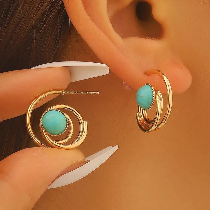Vintage Zinc Alloy Pearl Drop Earrings Cat's Eye Dangle Jewelry Gift for Women