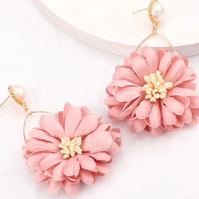 Pearl Flower Drop Earrings for Women Fashion Trend 2022 Nature-Inspired Jewelry
