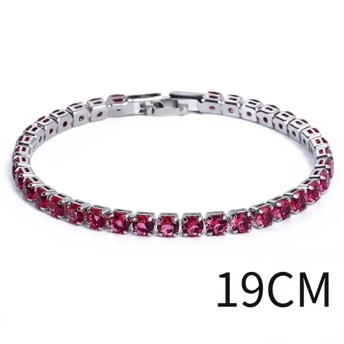 Elegant Women's Cubic Zirconia Link Chain Bracelet Gift Jewelry