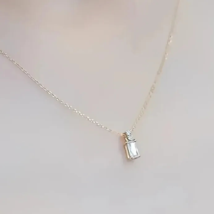 Modern Geometric Cubic Zirconia Pendant Necklace for Women Gift