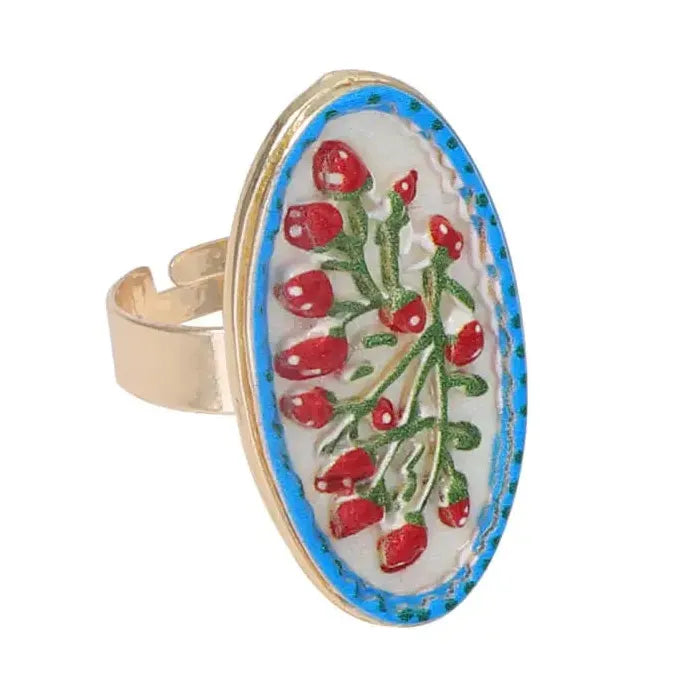 French Style Retro Adjustable Plant Ring Women Jewelry Gift Vintage Charm