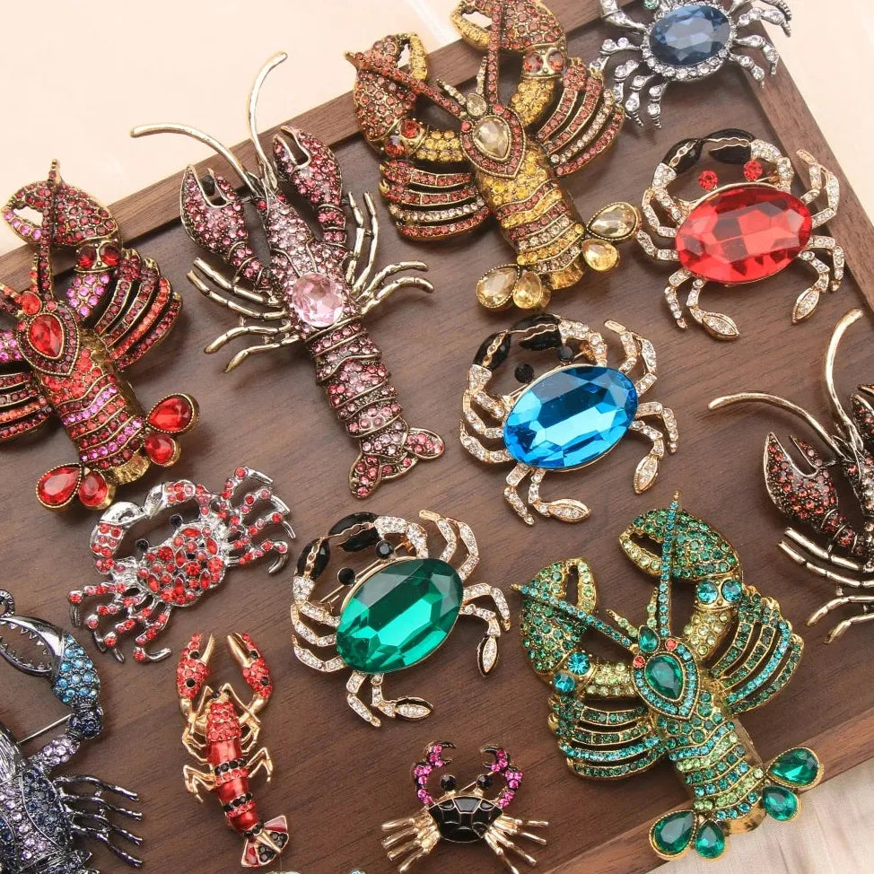 Vintage Lobster & Crab Brooches Classic Fashion Jewelry Gift for Men & Women