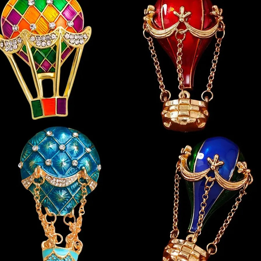 Luxury Hot Air Balloon Brooch Classic Gift for Men & Women