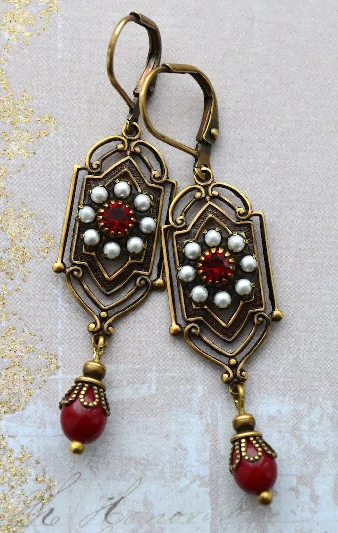 Handmade Vintage Bohemian Geometric Waterdrop Stone Earrings for Women & Girls
