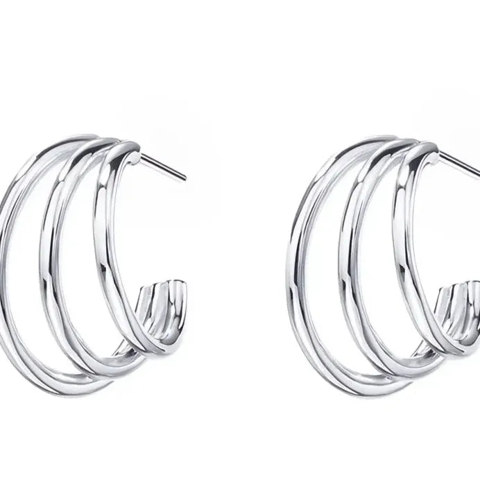 Geometric Copper Alloy Hoop Earrings for Women Minimalist Jewelry