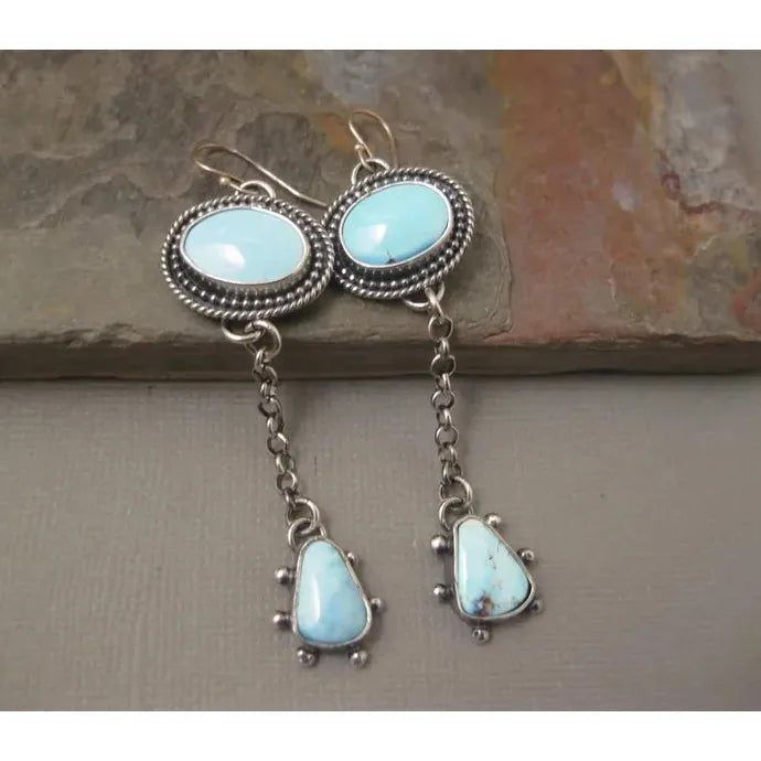 Vintage Bohemian Round Geometric Long Chain Pendant Earrings Zinc Alloy Jewelry