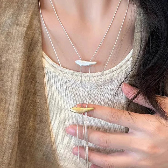 Korean Fashion Long Adjustable Snake Bone Chain Necklace for Women