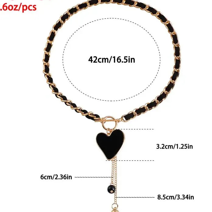 2025 Black Heart Pendant Necklace Women Punk Vintage Velvet Chain Jewelry