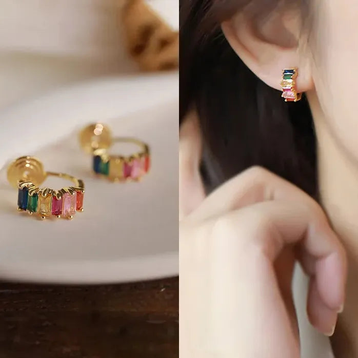 2Pcs Geometric Fake Piercing Cartilage Ear Clips for Women Stylish Jewelry