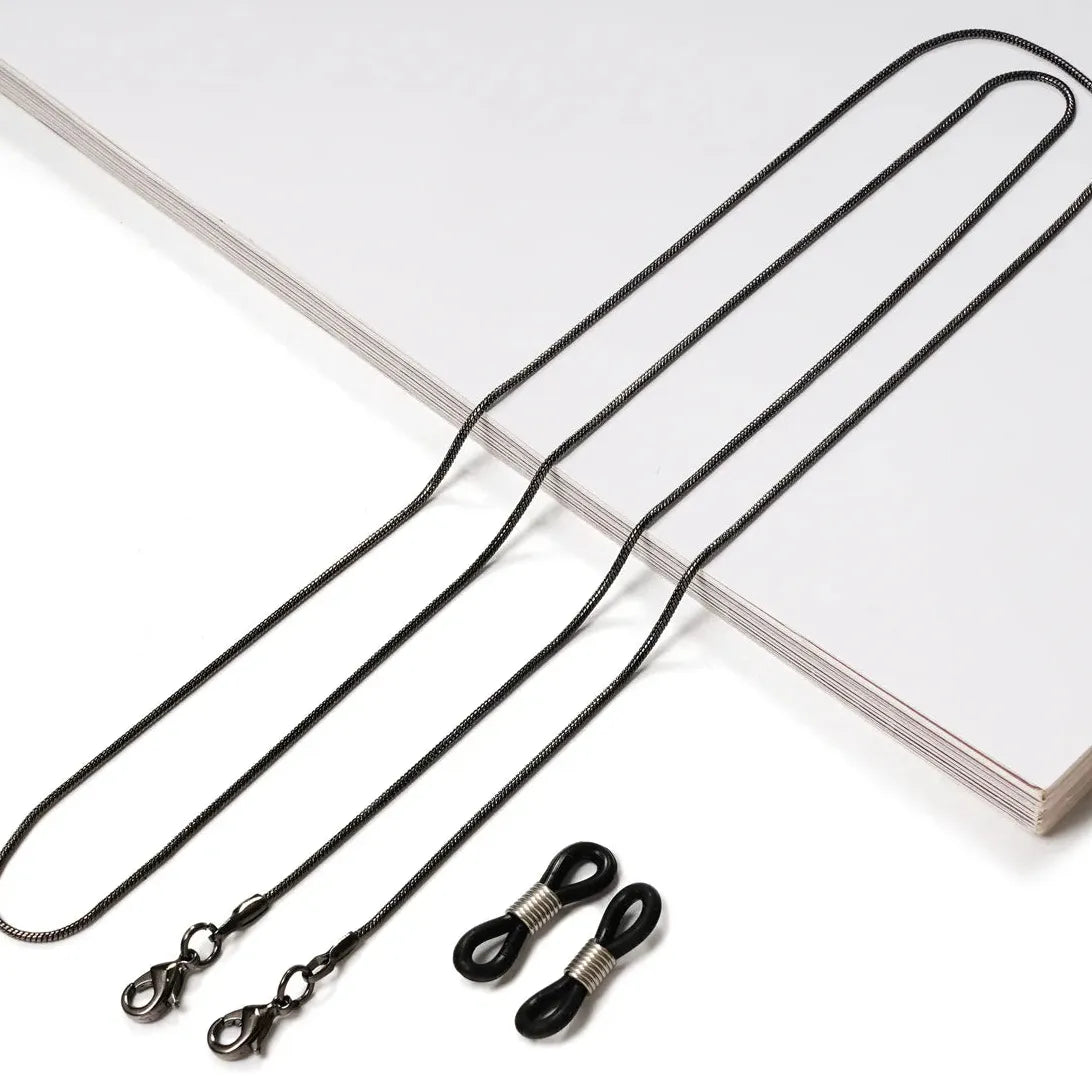 Fashion Woman Zinc Alloy Cylinder Bead Sunglasses Chain Eyeglasses Holder