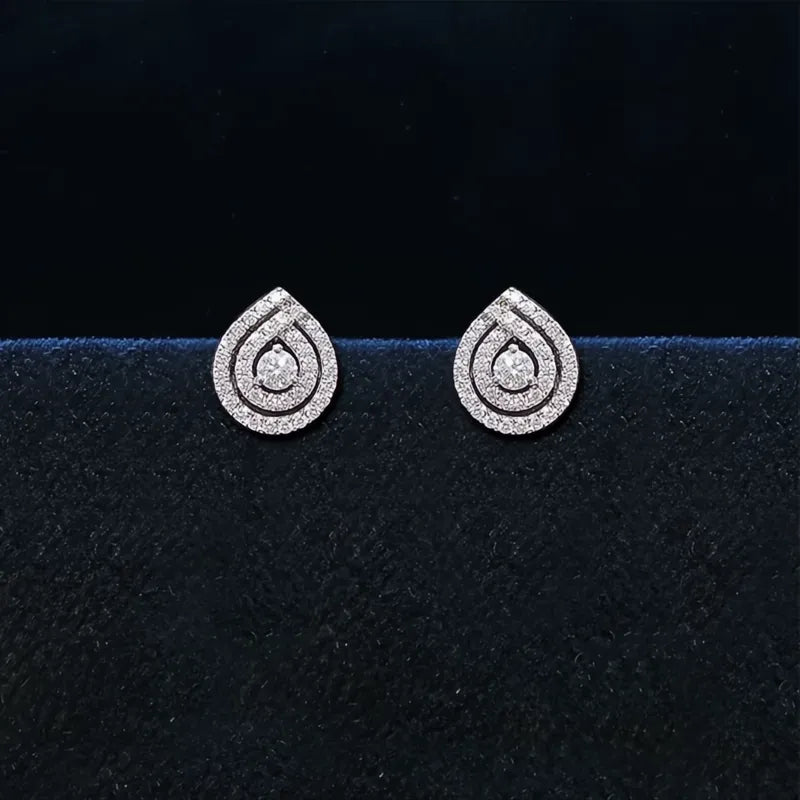 Fancy Cubic Zirconia Stud Earrings for Women Delicate Geometric Design Fashion Jewelry Luxury Wedding Party Accessories