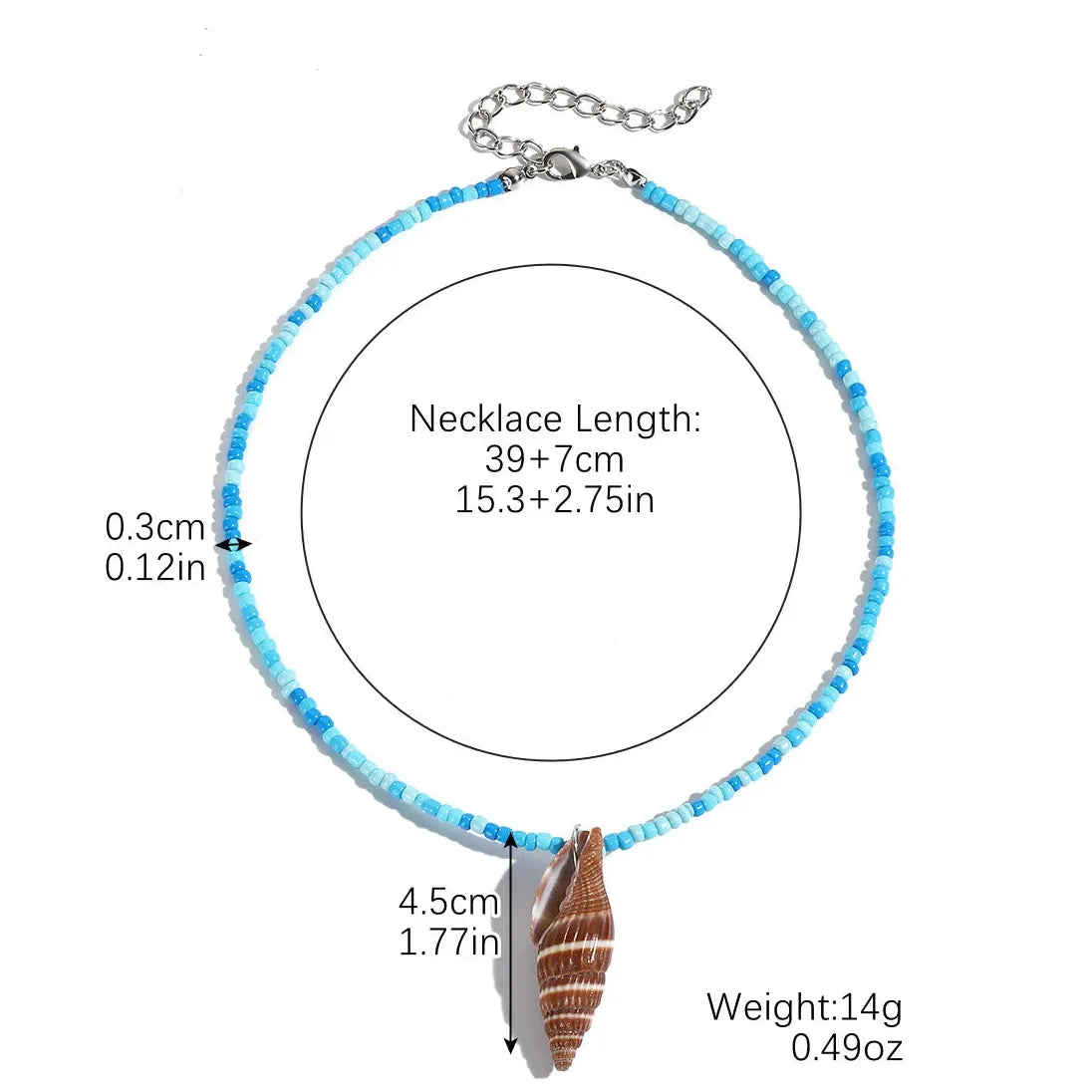 Boho Copper Star Pendant Necklace & Blue Beads Turtle Shell Choker