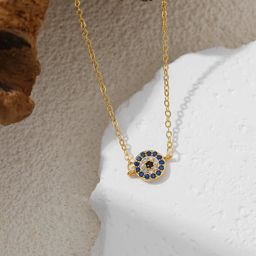 18K Gold Plated Geometric Palm Love Heart Cross Pendant Necklace CZ Charm