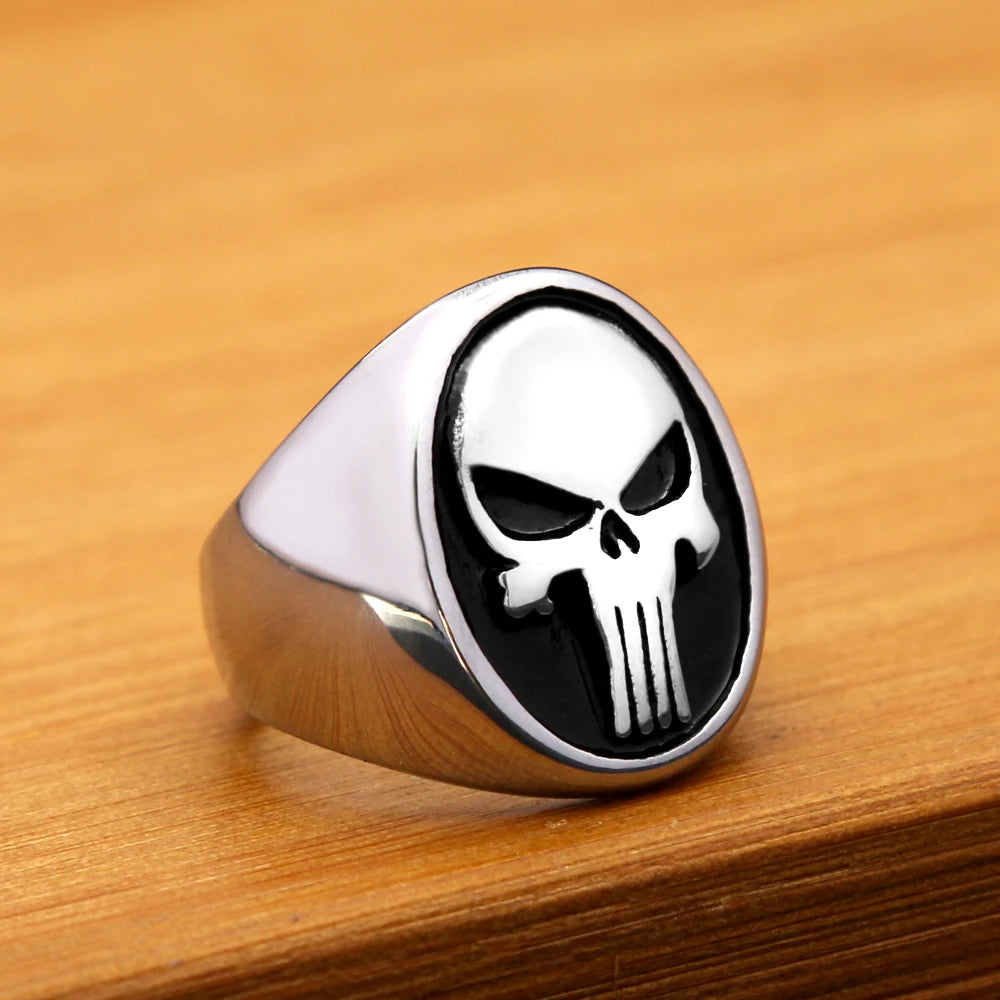 Punk Vintage Gothic Skull Ring Stainless Steel Unisex Fashion Amulet Jewelry