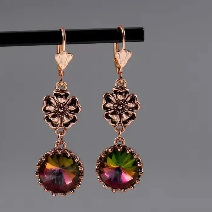 Vintage Star Moon Drop Earrings for Women Zinc Alloy Victorian Style Jewelry