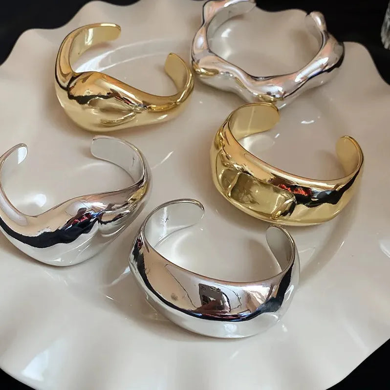 Acrylic Geometric Twisted Open Bangle Bracelet for Women Vintage Style