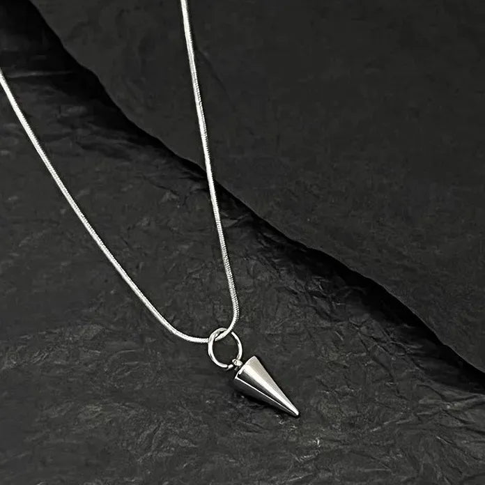 Retro Silver Rivet Cross Pendant Necklace Unisex Punk Hip Hop Y2K Gift