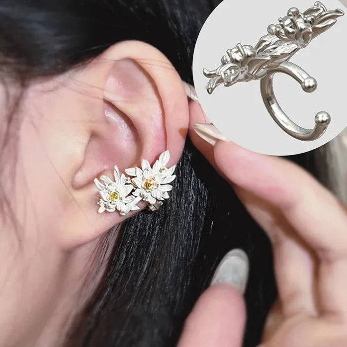 Vintage Copper Night-Blooming Flower Stud Earrings for Women Gift
