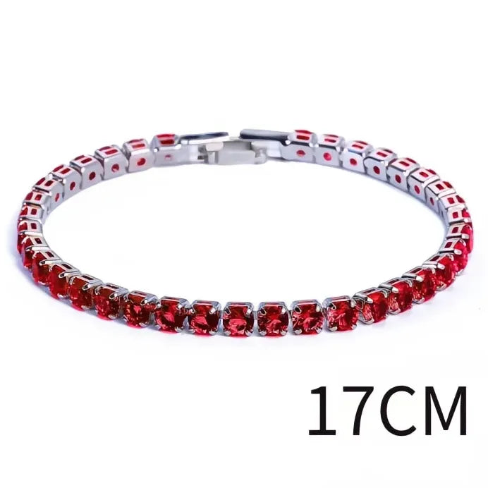 Elegant Women's Cubic Zirconia Link Chain Bracelet Gift Jewelry