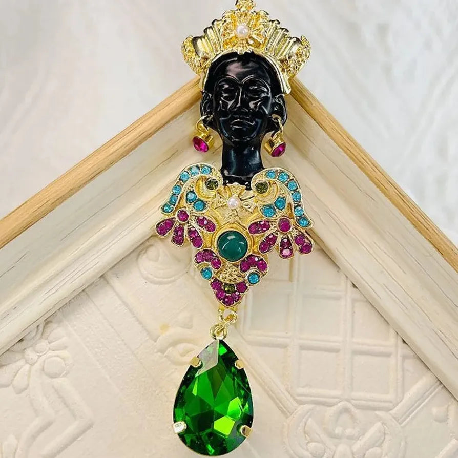 Vintage Luxury Ancient Egyptian Black Moor Classic Brooch for Women